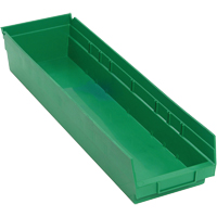 Shelf Bins, 6-5/8" W x 4" H x 23-5/8" D, Green, 50 lbs. Capacity The Estey Group