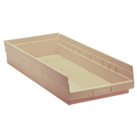 Economy Shelf Bin, 11-1/8" W x 4" H x 23-5/8" D, Ivory, 60 lbs. Capacity The Estey Group