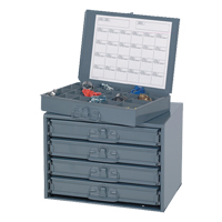 Sliding Cabinets, Steel, 4 Slots, 20" W x 15-3/4" D x 15" H, Grey The Estey Group