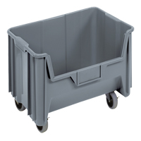 Bac g&eacute;ant mobile empilable, 12-7/16" ha x 19-7/8" la x 15-1/4" p, Capacit&eacute; de 250 lb, Gris The Estey Group