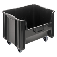 Bac g&eacute;ant mobile empilable, 12-7/16" ha x 19-7/8" la x 15-1/4" p, Capacit&eacute; de 250 lb, Noir The Estey Group