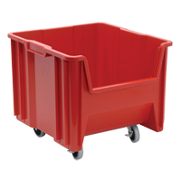 Bac g&eacute;ant mobile empilable, 12-1/2" ha x 16-1/2" la x 17-1/2" p, Capacit&eacute; de 250 lb, Rouge The Estey Group