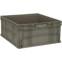 Stacking Container, 22.5" W x 22.5" D x 11" H, Grey The Estey Group