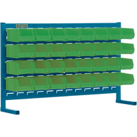 Louvered Rack with Bins, 32 Bins, 36" W x 8-1/4" D x 22" H The Estey Group