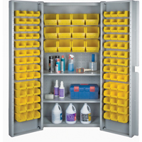 Deep Door Combination Bin Cabinets, 38" W x 24" D x 72" H, Grey The Estey Group