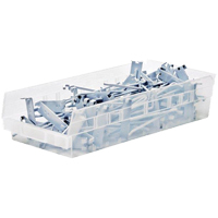 Shelf Bins, 6-5/8" W x 4" H x 23-5/8" D, Clear, 50 lbs. Capacity The Estey Group