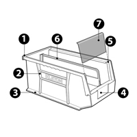 Stack & Hang Bin, 8-1/4" W x 7" H x 14-3/4" D, Blue The Estey Group