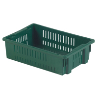 Agricultural Plastic Stack-N-Nest Container, 13.1" x 19.7" x 5.6", Green The Estey Group