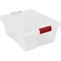 Plastic Latch Container, 15.875" W x 21" D x 7.75" H, Clear The Estey Group