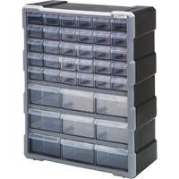 Drawer Cabinet, Plastic, 39 Drawers, 15" x 6-1/4" x 18-3/4", Black The Estey Group
