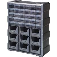 Drawer Cabinet, Plastic, 39 Drawers, 15" x 6-1/4" x 18-3/4", Black The Estey Group