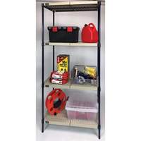 Wire Shelving Unit with Plastic Shelves, Wire Frame with Plastic Shelves, Boltless, 600 lbs. Capacity, 30" W x 72" H x 24" D The Estey Group
