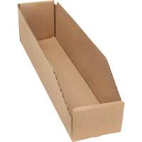 Deep Corrugated Parts Bins, 3-3/4" W x 17-1/4" D x 4-1/2" H, Beige The Estey Group