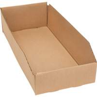 Deep Corrugated Parts Bins, 7-3/4" W x 17-1/4" D x 4-1/2" H, Beige The Estey Group