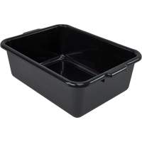 All-Purpose Flat-Bottom Storage Tub, 7" H x 15" D x 21" L, Plastic, Black The Estey Group