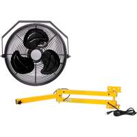 Industrial Workstation Fan Kit with Double Locking Arm, Industrial, 3 Speed, 12" Diameter The Estey Group