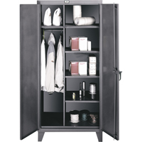 Wardrobe/Storage Cabinets, Steel, 36" W x 24" D x 72" H, Grey The Estey Group