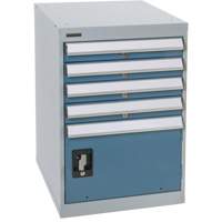 Pedestal Workbench with One Door & Four Drawers, 4 Drawers, 18" W x 21" D x 28" H The Estey Group