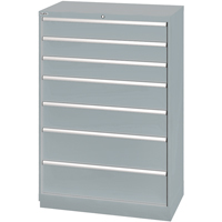 Drawer Cabinets, 7 Drawers, 40-1/4" W x 22-1/2" D x 59-1/2" H, Grey The Estey Group