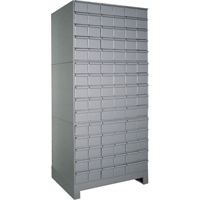 Industrial Drawer Cabinets With Base, 90 Drawers, 34-1/8" W x 12-1/4" D x 69-1/8" H, Grey The Estey Group