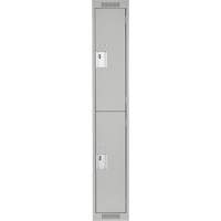 Clean Line Lockers, 2 -tier, 12" x 18" x 72", Steel, Grey, Rivet (Assembled) The Estey Group