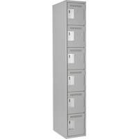 Petits casiers Clean Line, 6 niveaux, 12" x 18" x 72", Acier, Gris, Rivet (assembl&eacute;) The Estey Group