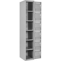 Clean Line Lockerettes, 6 -tier, Bank of 4, 48" x 18" x 72", Steel, Grey, Rivet (Assembled) The Estey Group