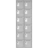 Clean Line Lockerettes, 6 -tier, Bank of 2, 24" x 18" x 72", Steel, Grey, Rivet (Assembled) The Estey Group