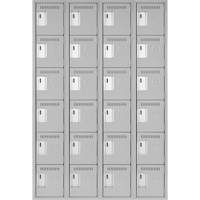 Clean Line Lockerettes, 6 -tier, Bank of 4, 48" x 18" x 72", Steel, Grey, Rivet (Assembled) The Estey Group