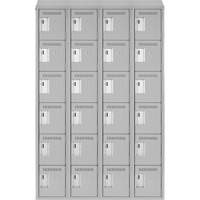 Clean Line Lockerette , 6 -tier, Bank of 4, 48" x 18" x 78", Steel, Grey, Rivet (Assembled) The Estey Group