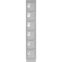 Clean Line Lockerette, 6 -tier, 12" x 18" x 76", Steel, Grey, Rivet (Assembled) The Estey Group