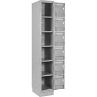 Clean Line Lockerette, 6 -tier, Bank of 4, 48" x 18" x 76", Steel, Grey, Rivet (Assembled) The Estey Group