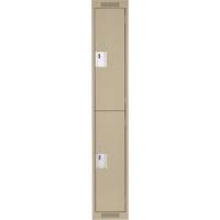 Clean Line Lockers, 2 -tier, 12" x 18" x 72", Steel, Beige, Rivet (Assembled) The Estey Group