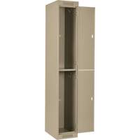 Clean Line Lockers, 2 -tier, Bank of 4, 48" x 18" x 72", Steel, Beige, Rivet (Assembled) The Estey Group