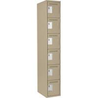 Petits casiers Clean Line, 6 niveaux, 12" x 18" x 72", Acier, Beige, Rivet (assembl&eacute;) The Estey Group