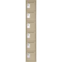 Petits casiers Clean Line, 6 niveaux, 12" x 18" x 72", Acier, Beige, Rivet (assembl&eacute;) The Estey Group