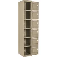 Clean Line Lockerette, 6 -tier, Bank of 4, 48" x 18" x 72", Steel, Beige, Rivet (Assembled) The Estey Group