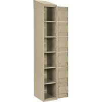 Clean Line Lockerette, 6 -tier, Bank of 4, 48" x 18" x 78", Steel, Beige, Rivet (Assembled) The Estey Group
