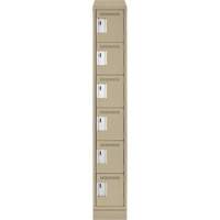 Petits casiers Clean Line, 6 niveaux, 12" x 18" x 82", Acier, Beige, Rivet (assembl&eacute;) The Estey Group