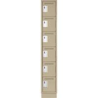 Clean Line Lockerette, 6 -tier, 12" x 18" x 76", Steel, Beige, Rivet (Assembled) The Estey Group