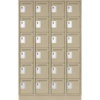 Clean Line Lockerette, 6 -tier, Bank of 4, 48" x 18" x 76", Steel, Beige, Rivet (Assembled) The Estey Group