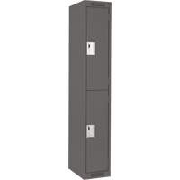 Clean Line Lockers, 2 -tier, 12" x 18" x 72", Steel, Charcoal, Rivet (Assembled) The Estey Group