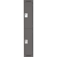 Clean Line Lockers, 2 -tier, 12" x 18" x 72", Steel, Charcoal, Rivet (Assembled) The Estey Group