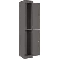 Clean Line Lockers, 2 -tier, Bank of 4, 48" x 18" x 72", Steel, Charcoal, Rivet (Assembled) The Estey Group