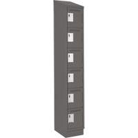 Clean Line Lockerette, 6 -tier, 12" x 18" x 82", Steel, Charcoal, Rivet (Assembled) The Estey Group
