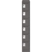 Clean Line Lockerette, 6 -tier, 12" x 18" x 82", Steel, Charcoal, Rivet (Assembled) The Estey Group