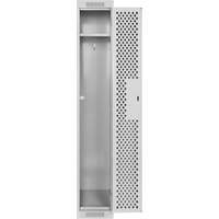 Clean Line Lockers, 12" x 12" x 72", Steel, Grey, Rivet (Assembled), Perforated The Estey Group