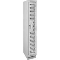 Casiers Clean Line, 12" x 18" x 76", Acier, Gris, Rivet (assembl&eacute;), Perfor&eacute; The Estey Group
