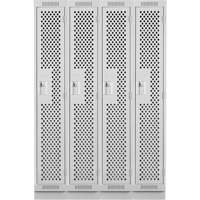 Clean Line Lockers, Bank of 4, 48" x 15" x 76", Steel, Grey, Rivet (Assembled), Perforated The Estey Group