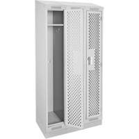 Casiers Clean Line, Bloc de 3, 36" x 15" x 82", Acier, Gris, Rivet (assembl&eacute;), Perfor&eacute; The Estey Group